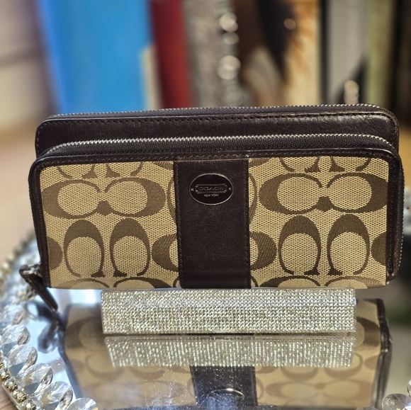 Coach Handbags - Coach long double zip wallet